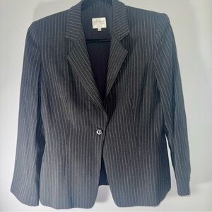 Armani Collezioni Women's Black Pinstripe Blazer
